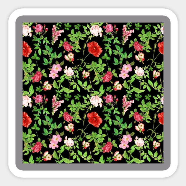 Black Fruits And Flowers Face Mask 6 Sticker by Sahl King